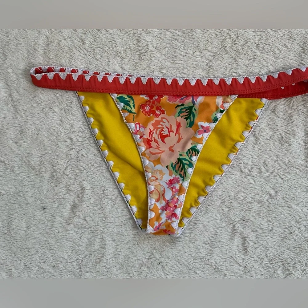 Lovers + Friends Adrift Bikini Bottom in Tangerine Floral - Picture 7 of 9